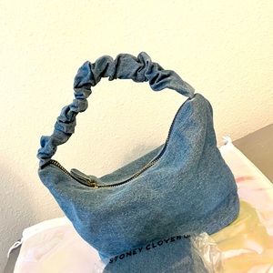 Denim scrunch purse